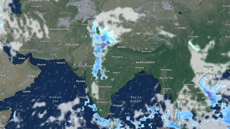 Precipitation map of South and Central Asia on December 27